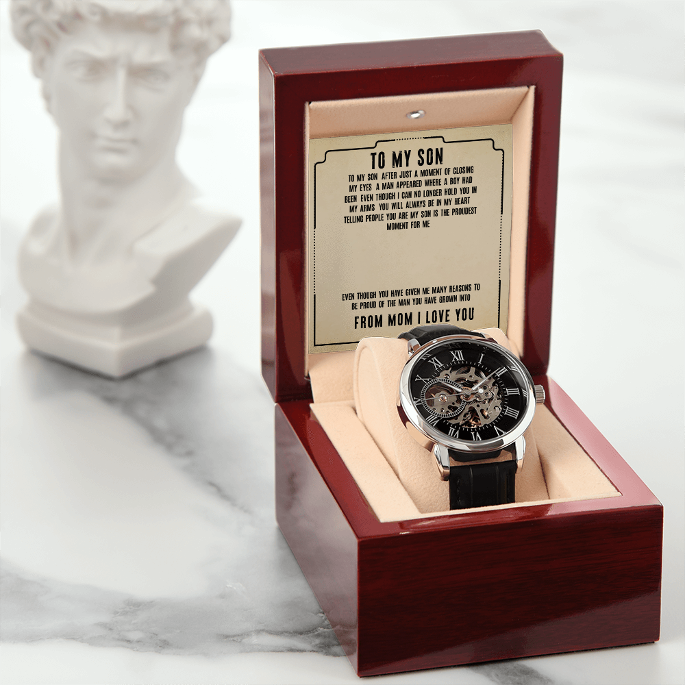To My Son -  Proud Of The Man You Have Become - Men's Openwork Watch