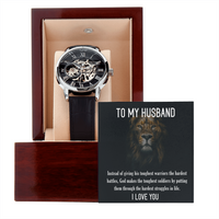 Load image into Gallery viewer, To My Husband - God Makes The Toughest Soldiers - Openwork Watch
