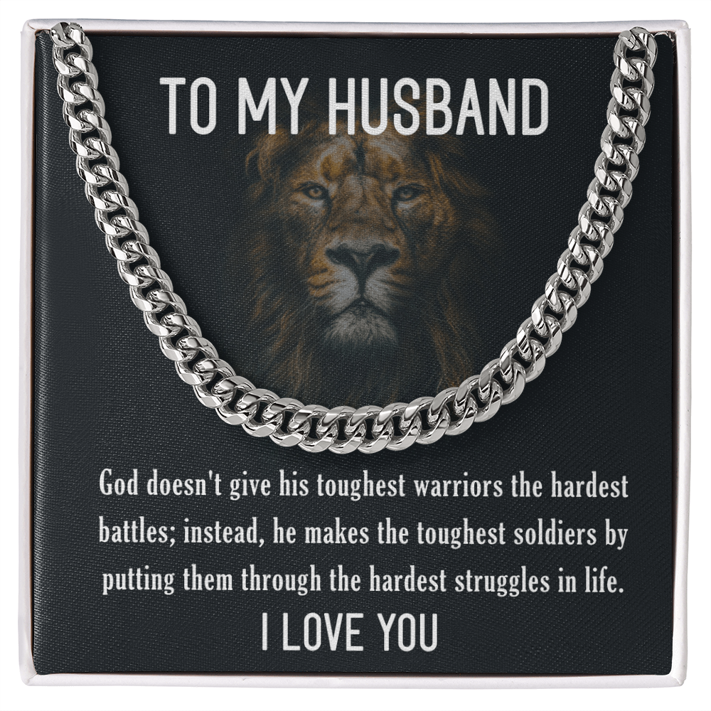 To My Husband - I Love You - Cuban Link Chain