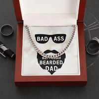 Load image into Gallery viewer, To Dad - Badass Ball Headed Bearded Dad - Cuban Link Chain

