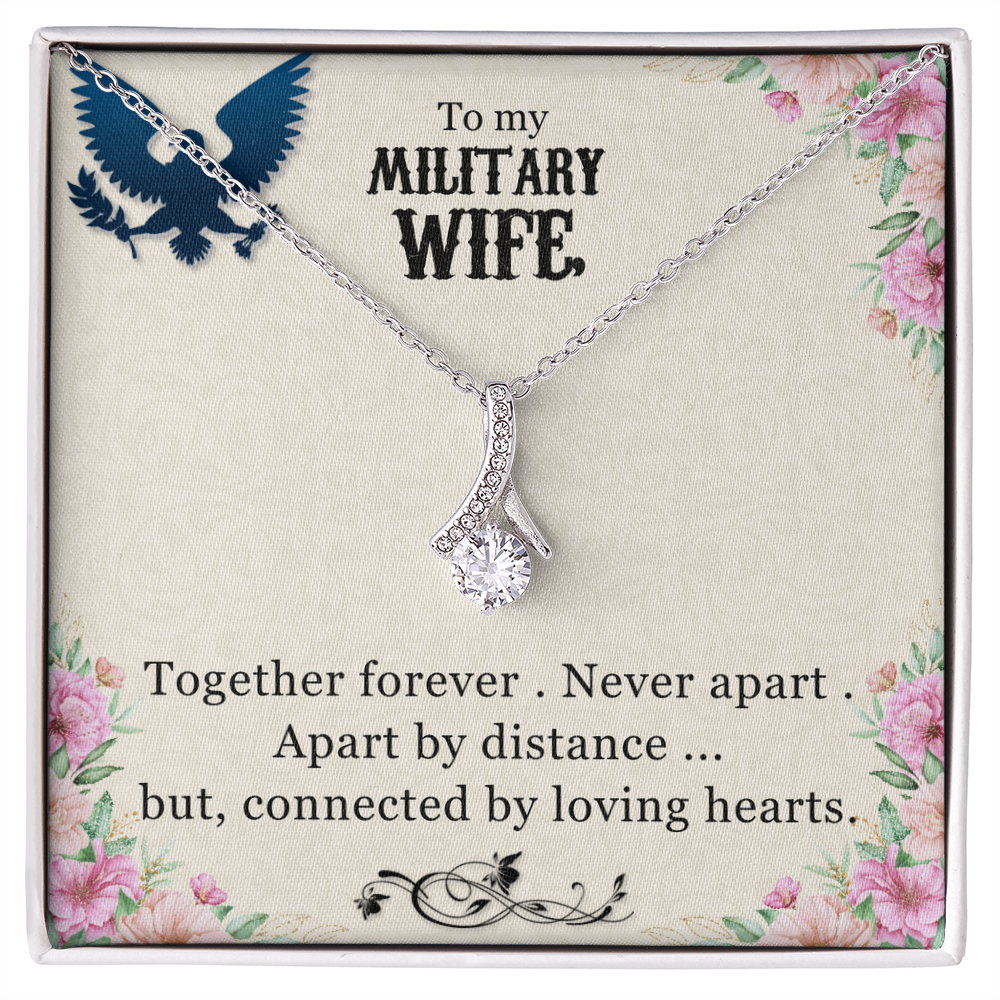 Neu Beginnings Jewelry - To My Military Wife Together Forever Alluring Necklace