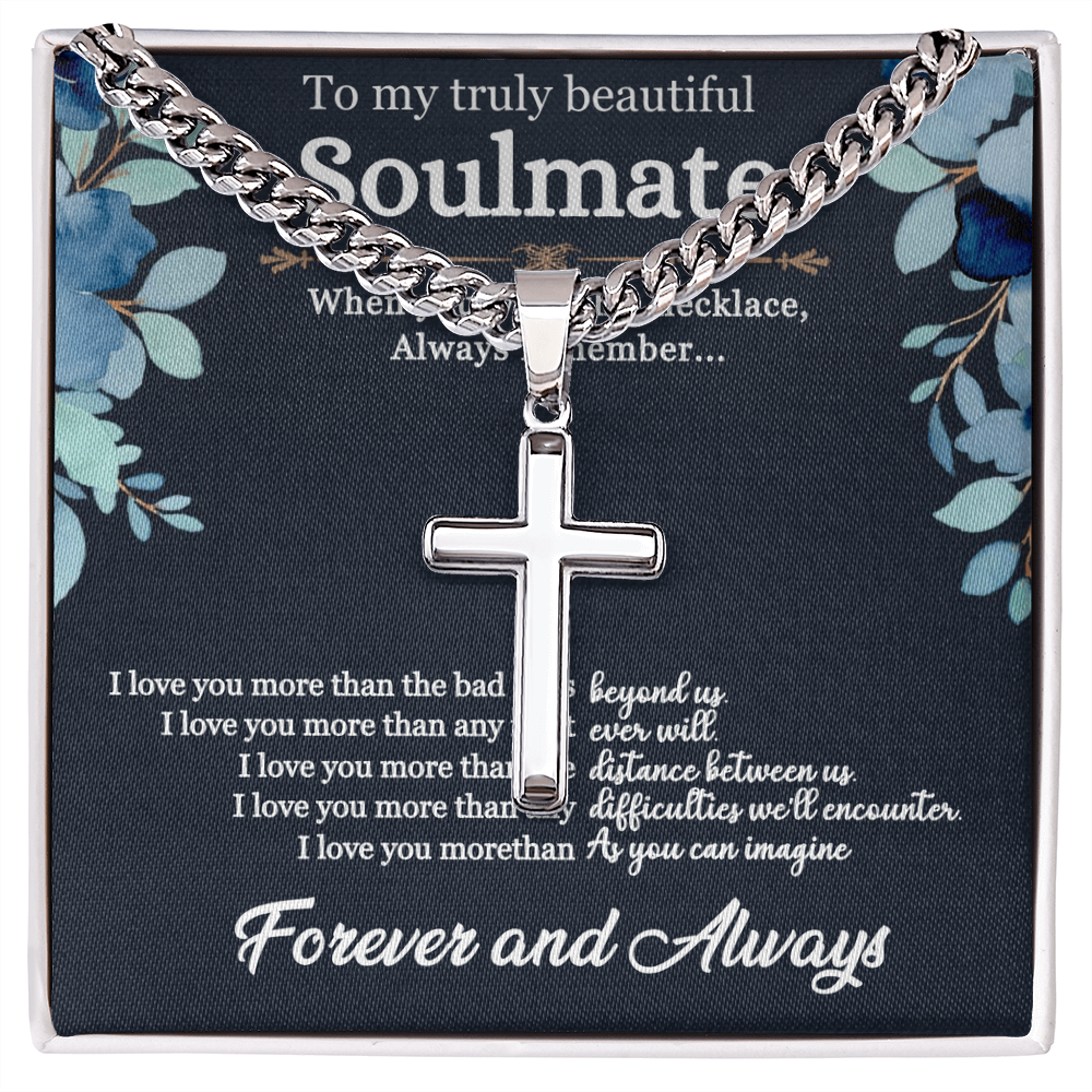 To My Husband - When You Wear This Neckless Always Remember I Love You - Engraved Artisan Cross