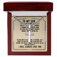 Load image into Gallery viewer, To My Son - I Will Always Love You - Artisan Cross Necklace
