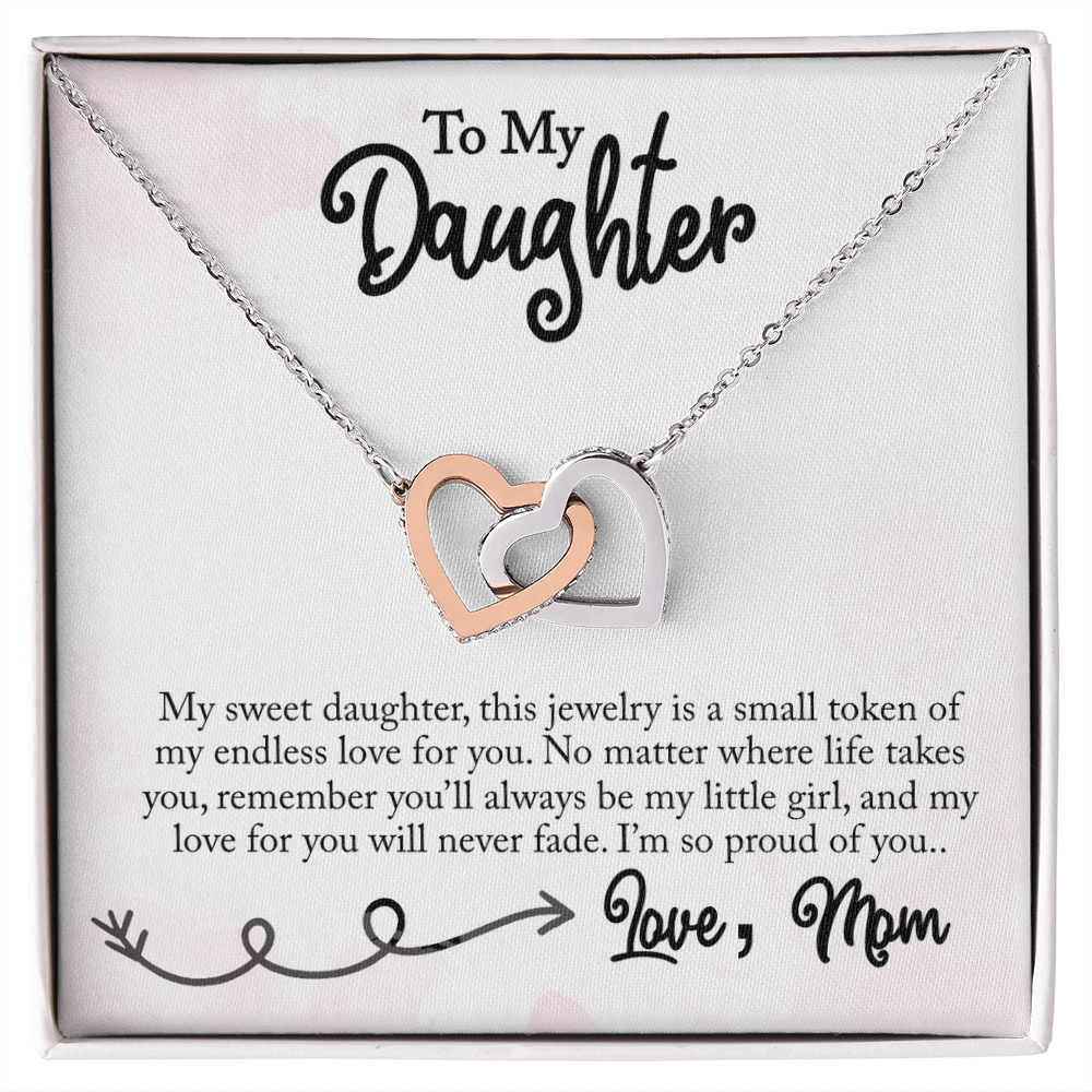 Neu Beginnings Jewelry - To My Daughter - Interlocking Hearts Necklace