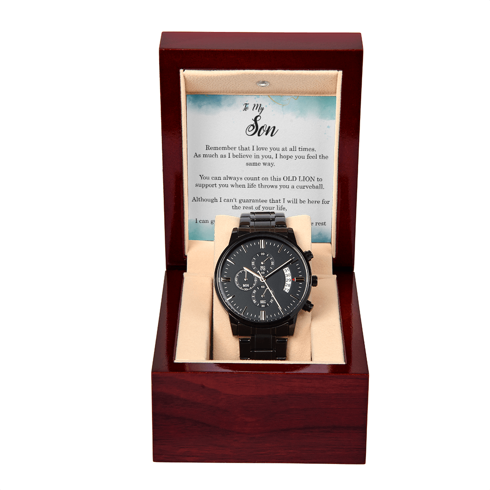 To My Son - I Believe In You - Black Chronograph Watch