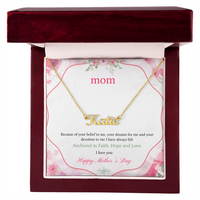 Load image into Gallery viewer, Happy Mothers Day - Anchored in Faith, Hope, and Love - Custom Name Necklace
