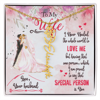 Load image into Gallery viewer, To My Wife - My Special Person Is You -  Name Flower Necklace
