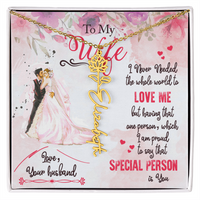 Load image into Gallery viewer, To My Wife - My Special Person Is You -  Name Flower Necklace
