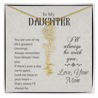 Load image into Gallery viewer, Neu Beginnings Jewelry - To My Daughter My Greatest Blessings - Flower Name Necklace
