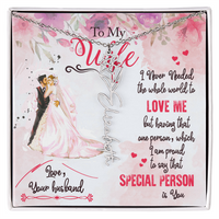 Load image into Gallery viewer, To My Wife - My Special Person Is You -  Name Flower Necklace
