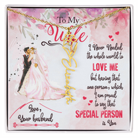 Load image into Gallery viewer, To My Wife - My Special Person Is You -  Name Flower Necklace
