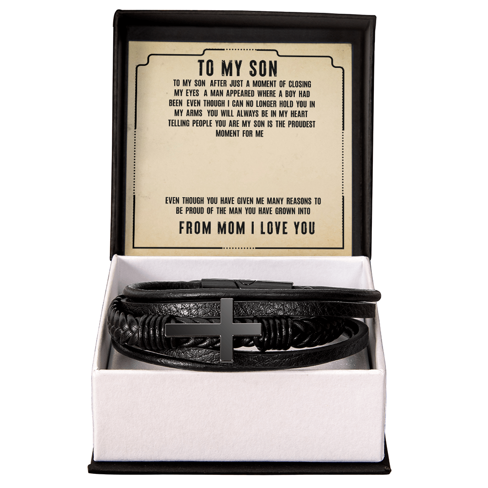 To My Son - You Have Made Me Proud Of The Man You Have Become - Men Cross Bracelet