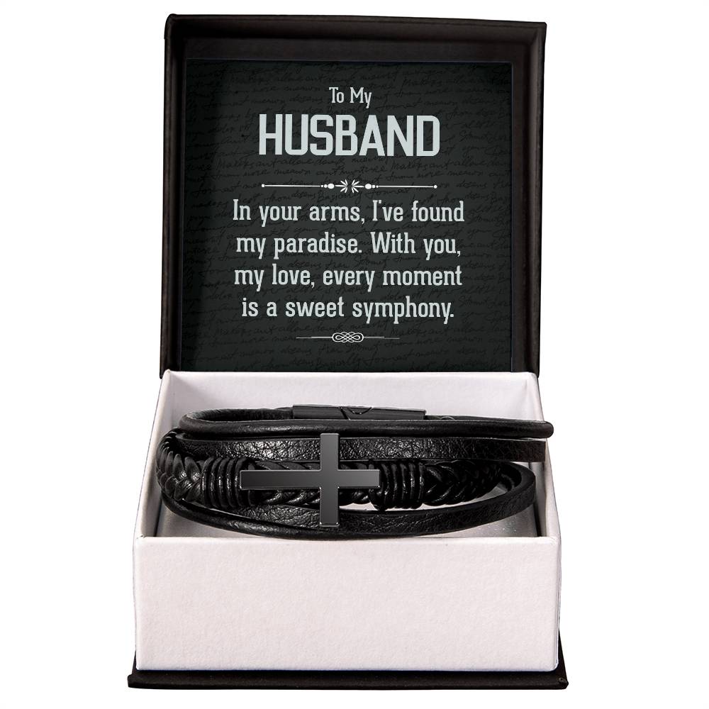 To My Husband - Men's Cross Bracelet