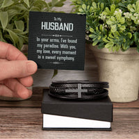 Load image into Gallery viewer, To My Husband - Men&#39;s Cross Bracelet
