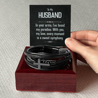 Load image into Gallery viewer, To My Husband - Men&#39;s Cross Bracelet
