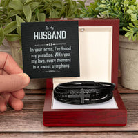Load image into Gallery viewer, To My Husband - Men&#39;s Cross Bracelet

