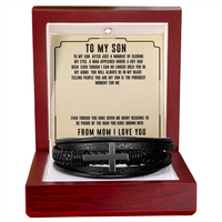 Load image into Gallery viewer, To My Son - You Have Made Me Proud Of The Man You Have Become - Men Cross Bracelet
