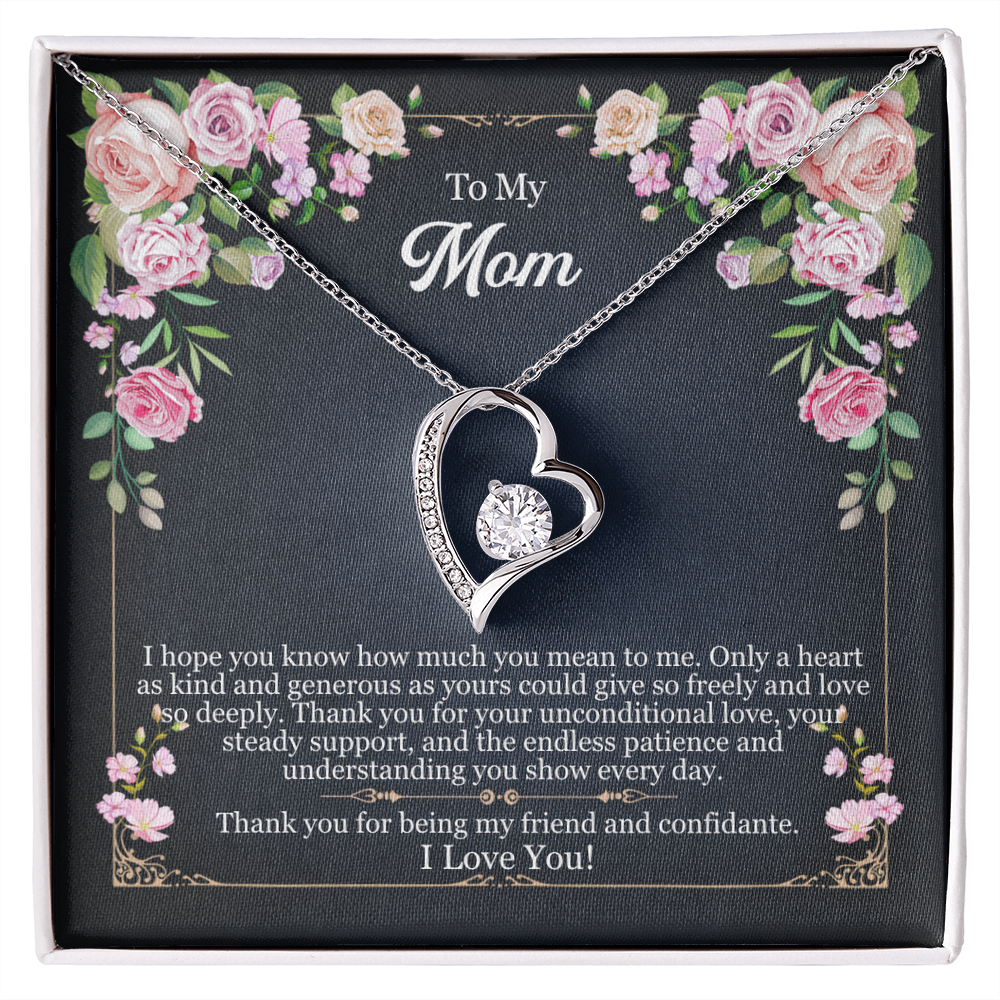 To My Mom - Thanks For Your Unconditional Love - Forever Love Necklace